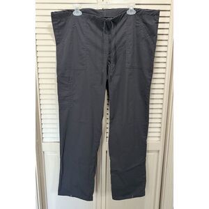 Scrubstar Gray Tie Waist Scrub Pants Size‎ M Pockets Straight Leg Medical